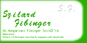 szilard fibinger business card